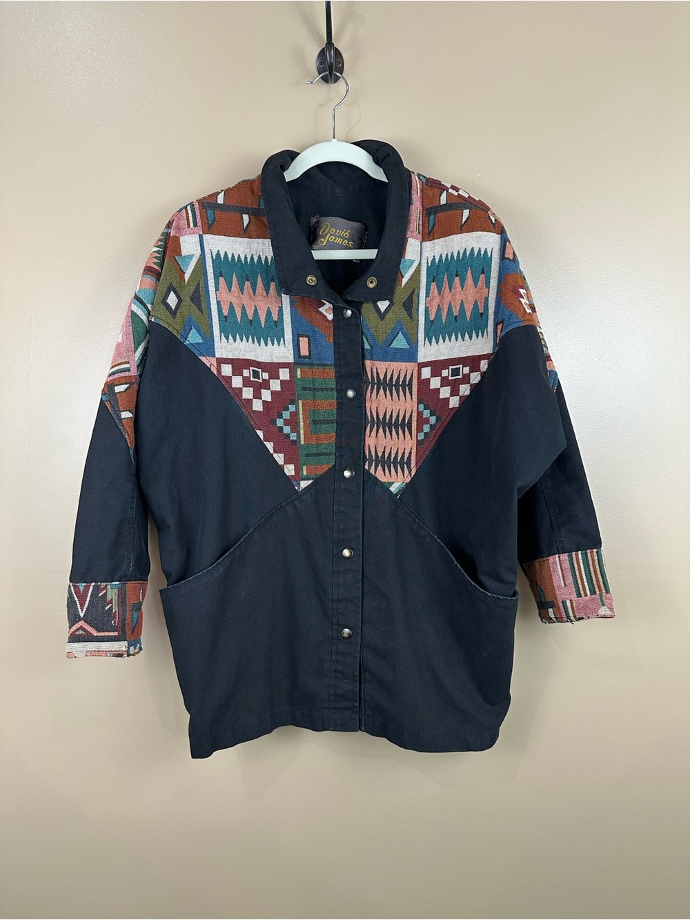 David James Vintage Southwestern Aztec Jacket Womens L/XL USA Cowgirl Rodeo Boho